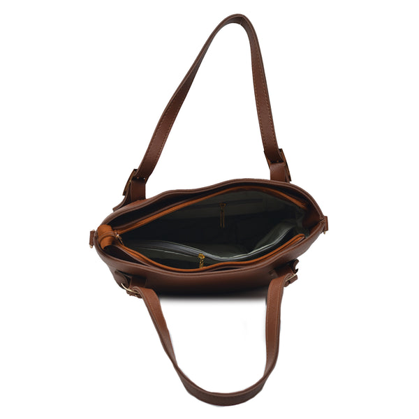Buckled Shoulder Bag (Mustard Brown)