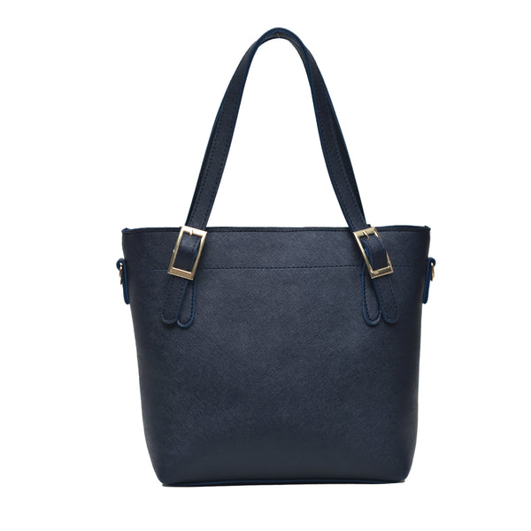 Buckled Shoulder Bag (Navy Blue)