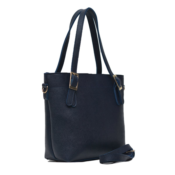 Buckled Shoulder Bag (Navy Blue)