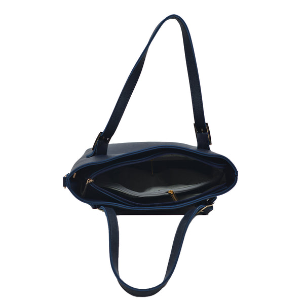 Buckled Shoulder Bag (Navy Blue)
