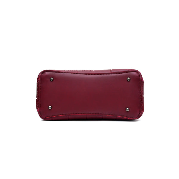 Crocodile Textured Handbag (Maroon)