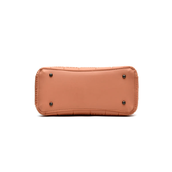 Crocodile Textured Handbag (Pink)