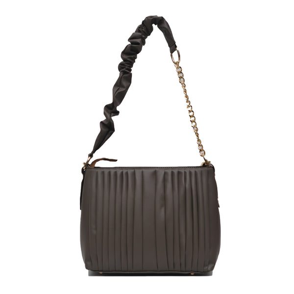 Crossbody Bag with Detachable Chain Strap (Dark Brown)
