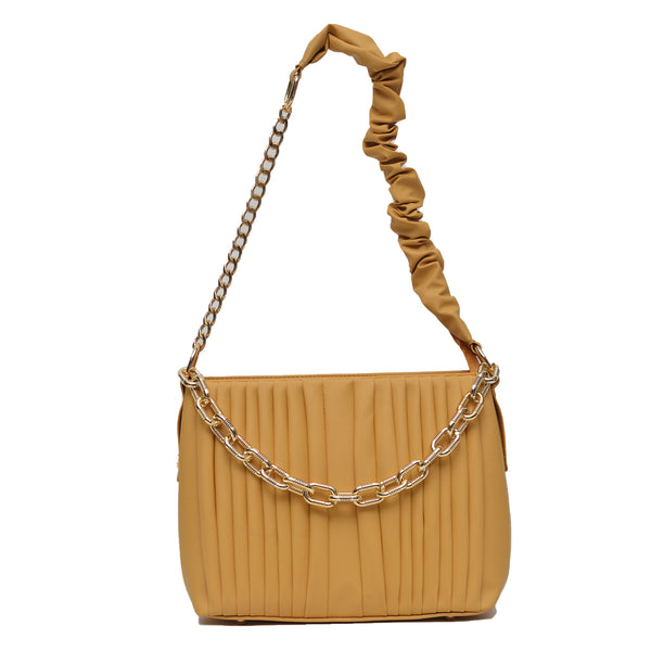 Crossbody Bag with Detachable Chain Strap (Mustard Yellow)