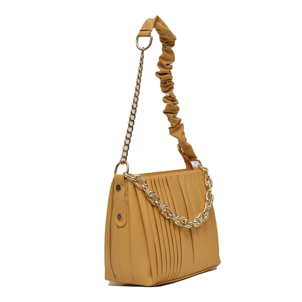 Crossbody Bag with Detachable Chain Strap (Mustard Yellow)