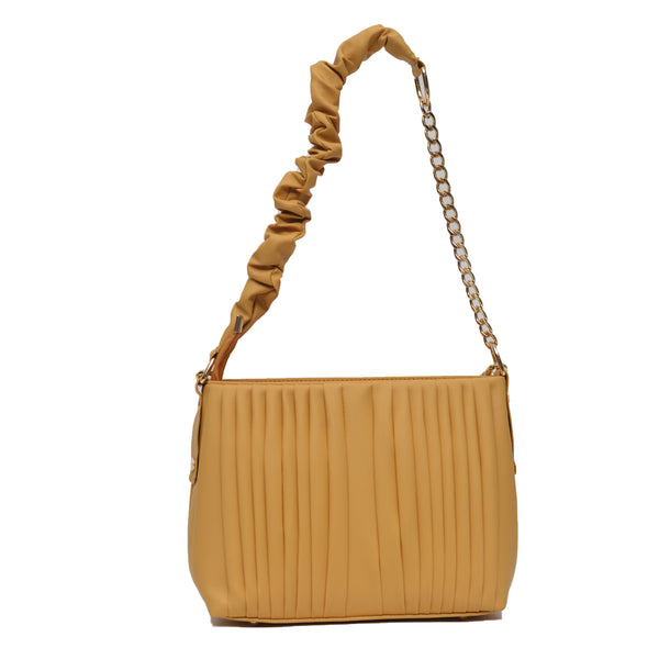 Crossbody Bag with Detachable Chain Strap (Mustard Yellow)