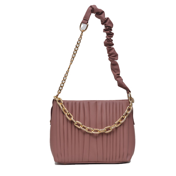Crossbody Bag with Detachable Chain Strap (Peach)