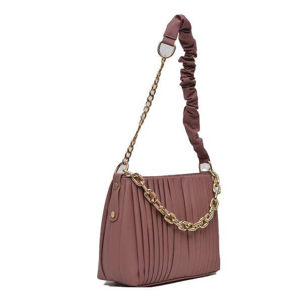Crossbody Bag with Detachable Chain Strap (Peach)