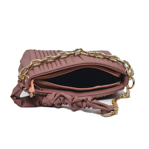 Crossbody Bag with Detachable Chain Strap (Peach)