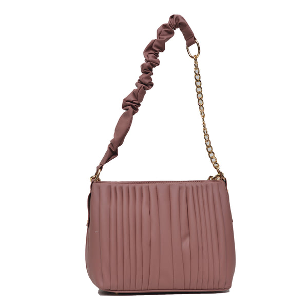 Crossbody Bag with Detachable Chain Strap (Peach)