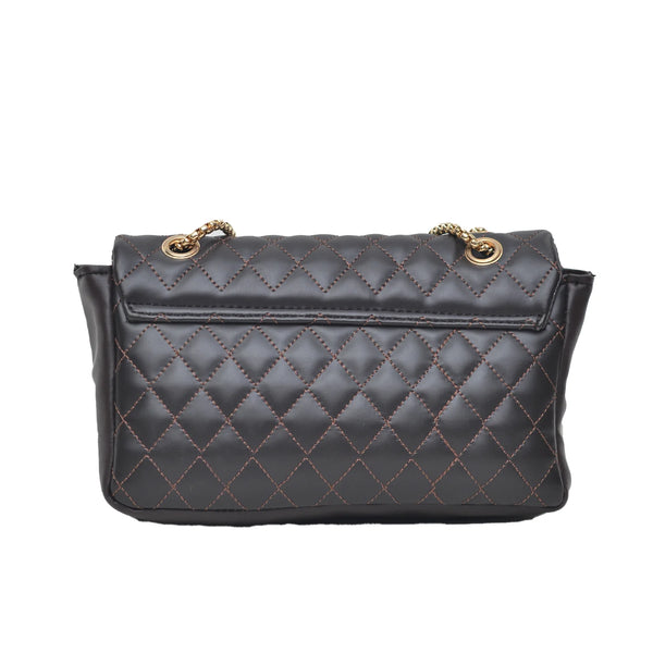Classic Flap Shoulder Bag (Dark Brown)