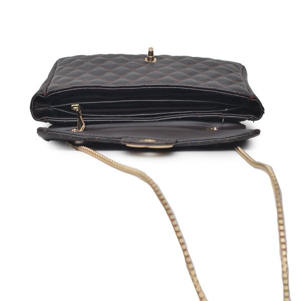 Classic Flap Shoulder Bag (Dark Brown)