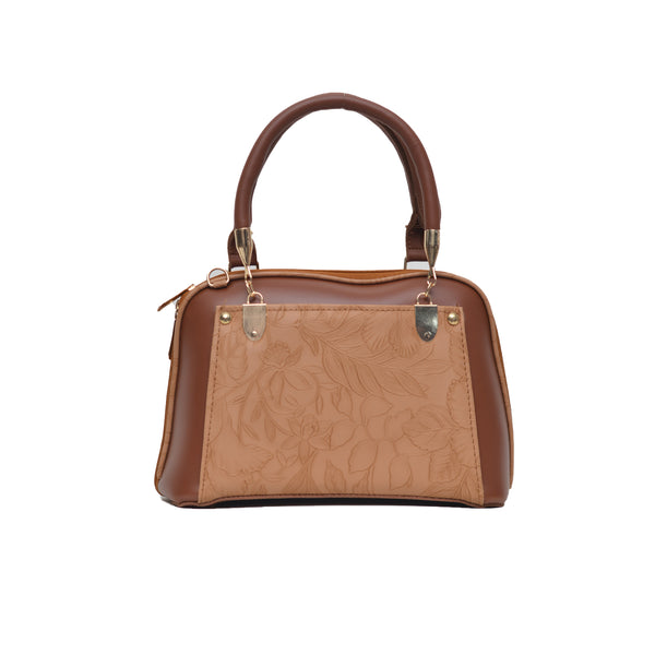 Floral D Bag (Mustard Brown)