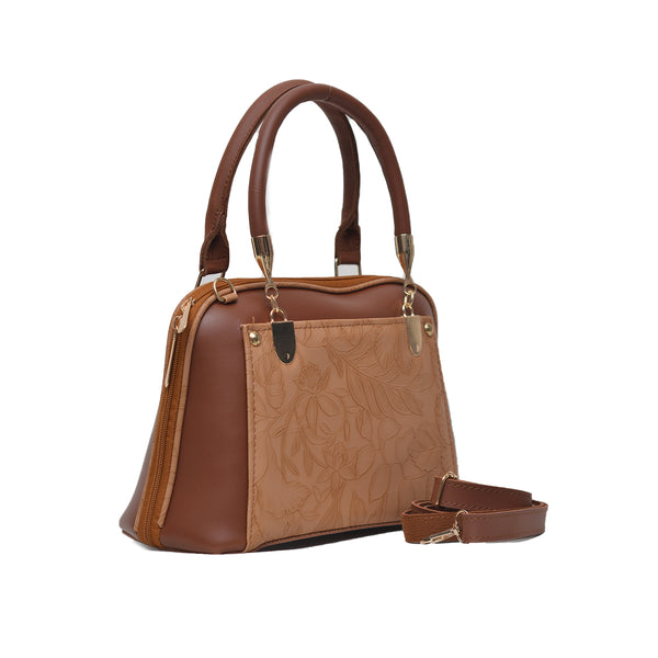 Floral D Bag (Mustard Brown)