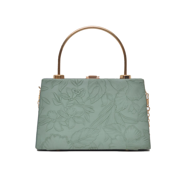Floral Pattern Clutch (Light Green)