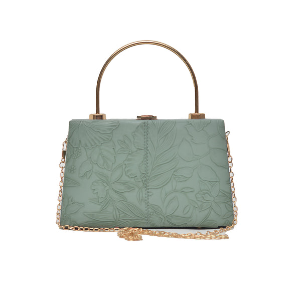 Floral Pattern Clutch (Light Green)