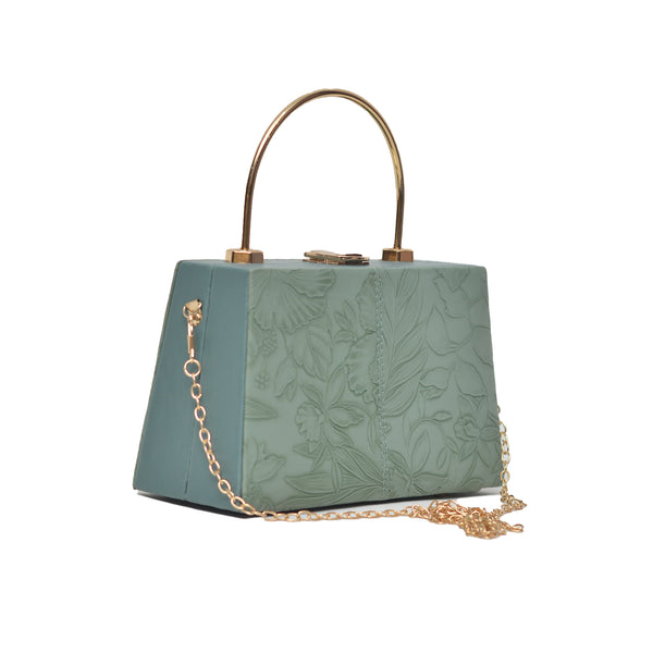 Floral Pattern Clutch (Light Green)