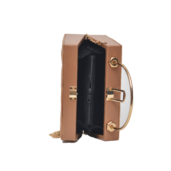 Floral Pattern Clutch (Mustard Brown)