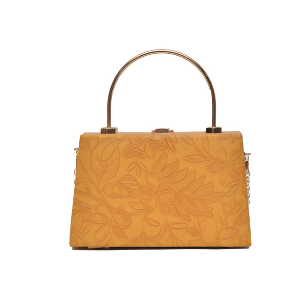 Floral Pattern Clutch (Mustard Yellow)