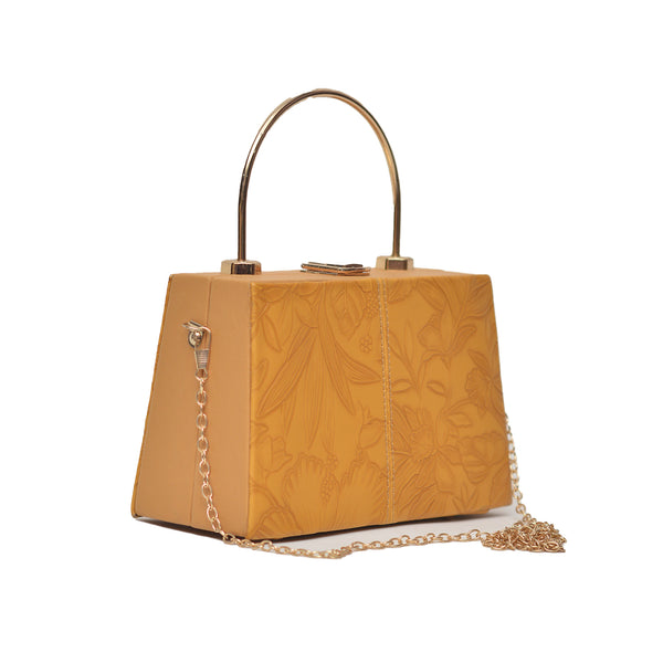 Floral Pattern Clutch (Mustard Yellow)