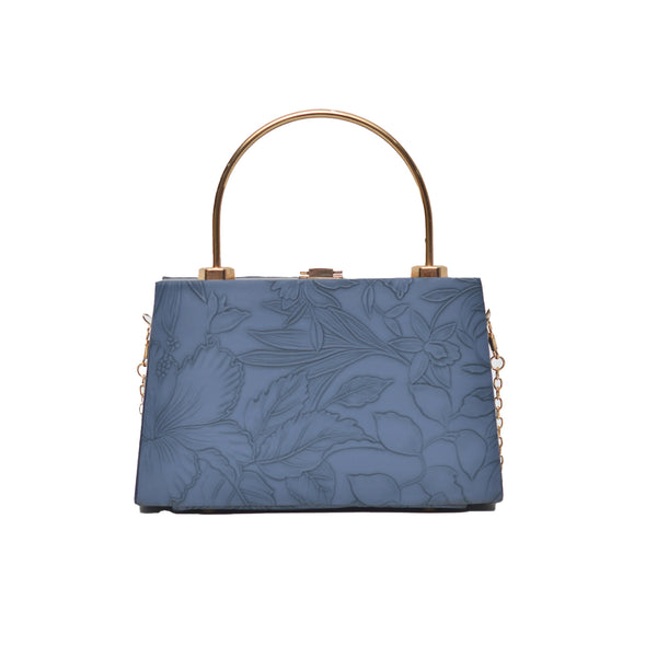 Floral Pattern Clutch (Navy Blue)