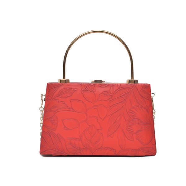 Floral Pattern Clutch (Red)