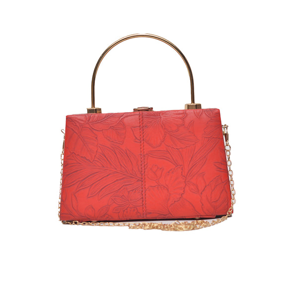 Floral Pattern Clutch (Red)