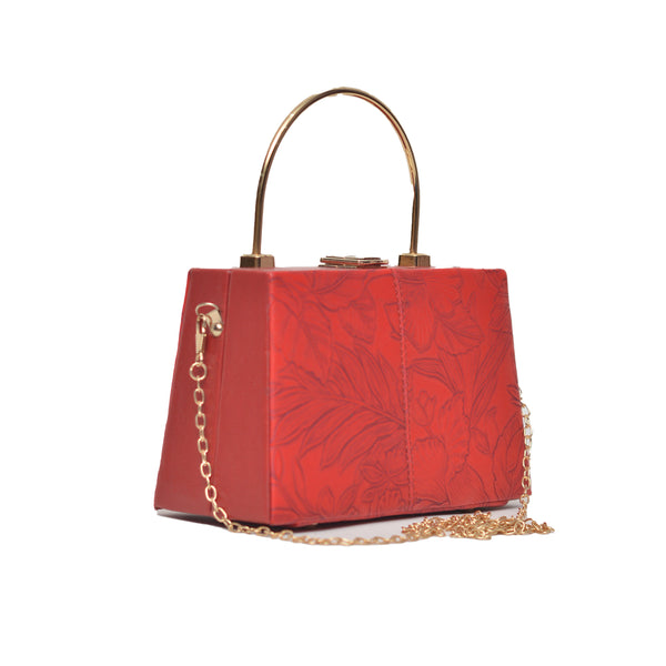 Floral Pattern Clutch (Red)