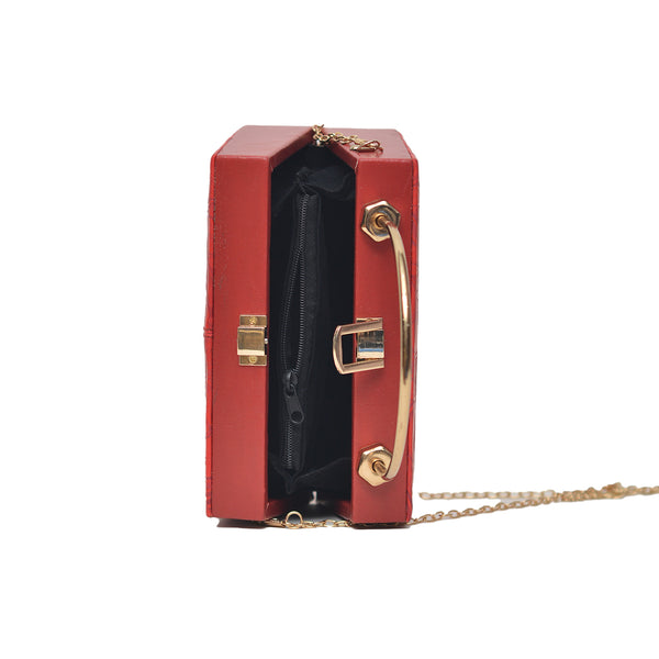 Floral Pattern Clutch (Red)