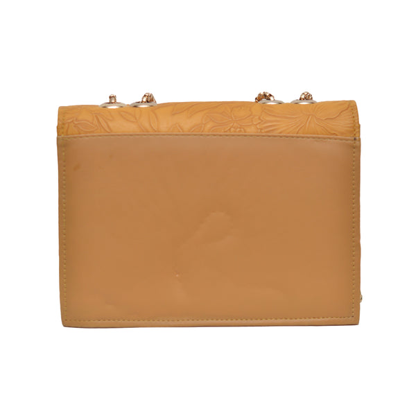 Floral Pattern Sling Crossbody Bag (Mustard Yellow)