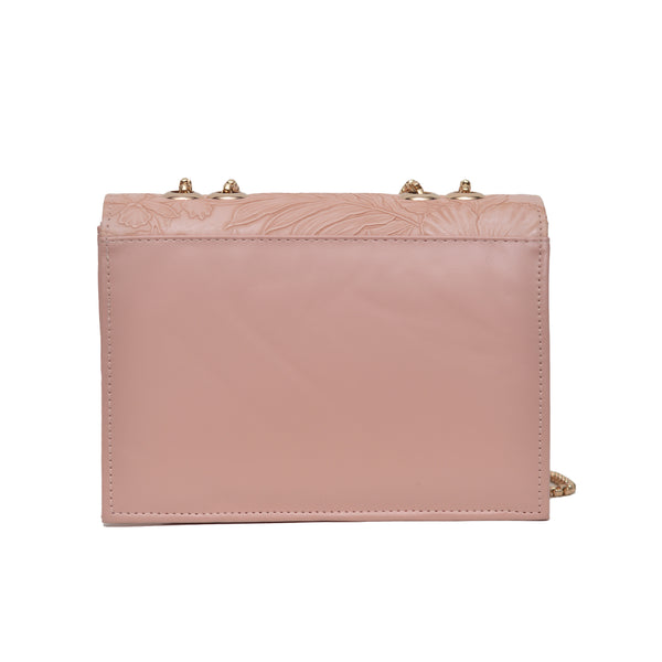 Floral Pattern Sling Crossbody Bag (Pink)