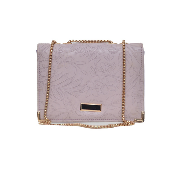 Floral Pattern Sling Crossbody Bag (Purple)