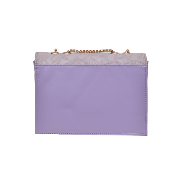Floral Pattern Sling Crossbody Bag (Purple)