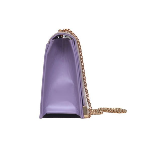 Floral Pattern Sling Crossbody Bag (Purple)
