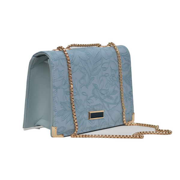 Floral Pattern Sling Crossbody Bag (Sky Blue)