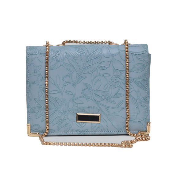 Floral Pattern Sling Crossbody Bag (Sky Blue)