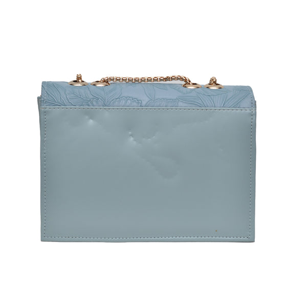 Floral Pattern Sling Crossbody Bag (Sky Blue)