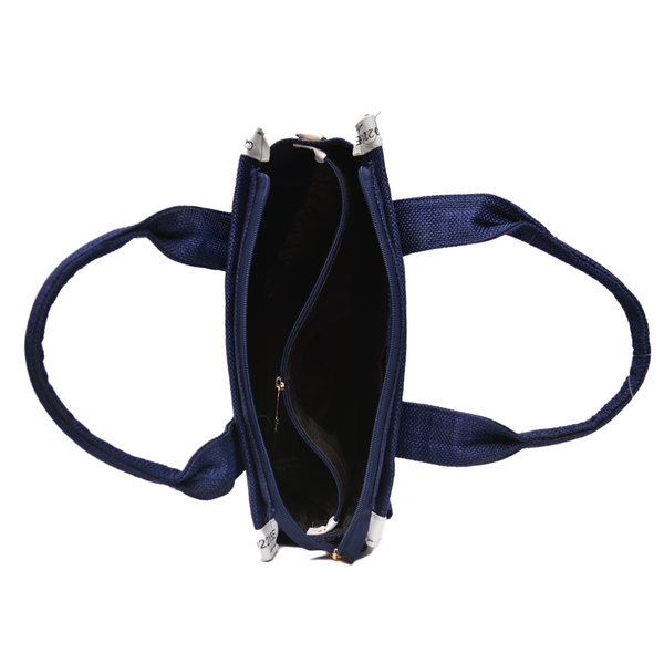 Jute Tote Bag (Navy Blue)