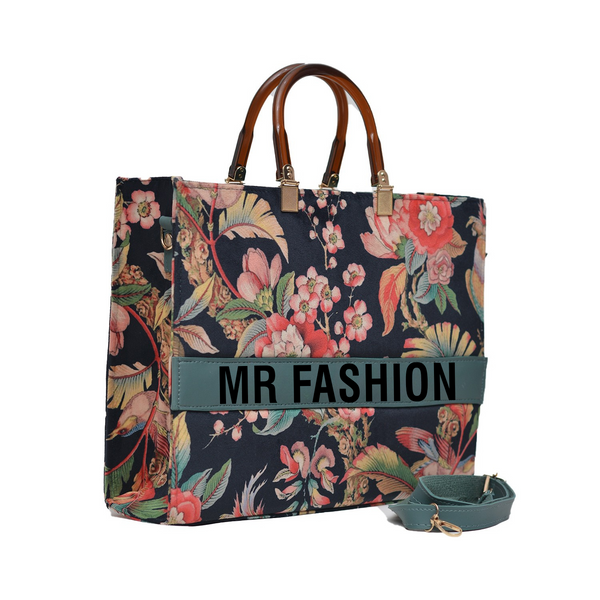 MR FASHION Shoulder Bag (Black Flower)