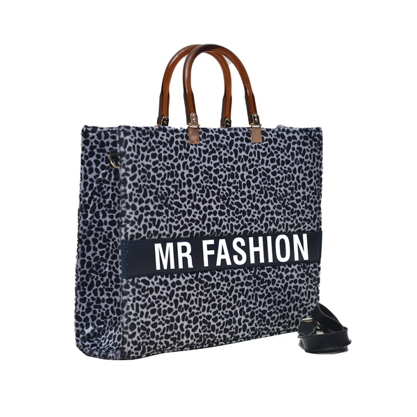 MR FASHION Shoulder Bag (Black & White Cheetah Print)