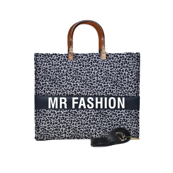 MR FASHION Shoulder Bag (Black & White Cheetah Print)