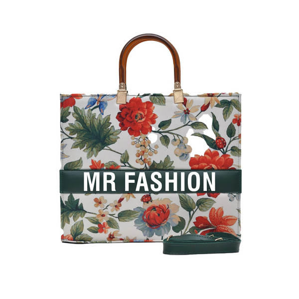 MR FASHION Shoulder Bag (Green & White)