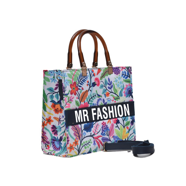 MR FASHION Shoulder Bag (Multi White & Blue)