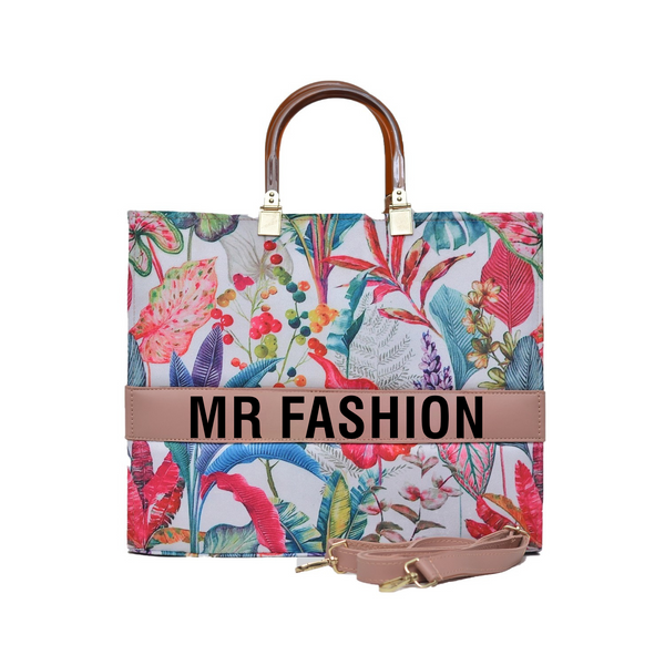 MR FASHION Shoulder Bag (Multi White & Pink)