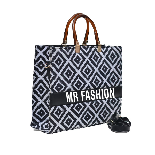 MR FASHION Shoulder Bag (White Black)