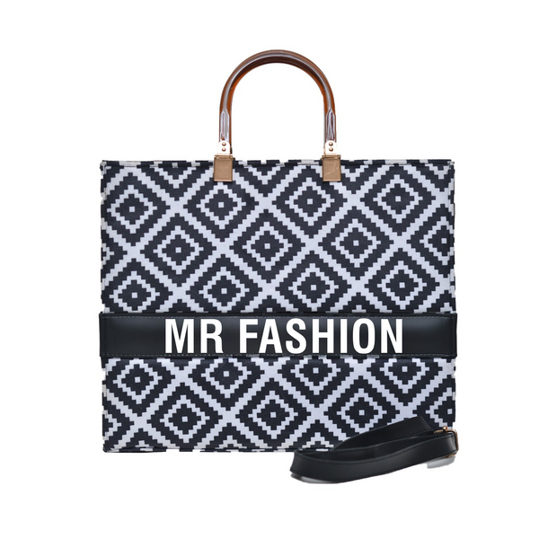 MR FASHION Shoulder Bag (White Black)