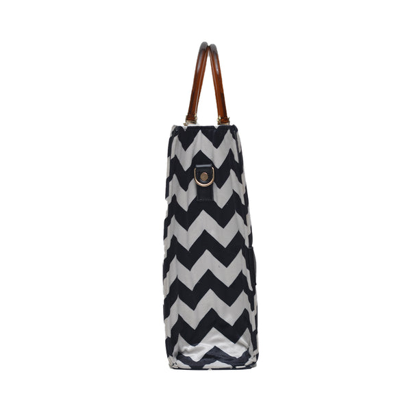 MR Fashion Zigzag Tote Bag (Black White)