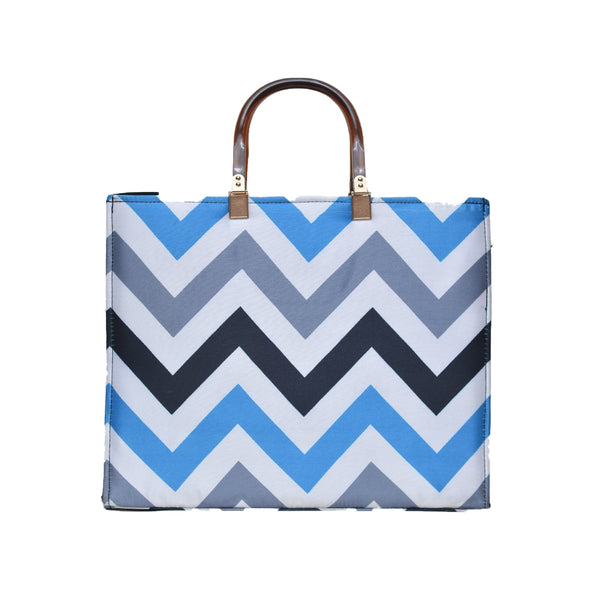 MR Fashion Zigzag Tote Bag (Blue & Black)