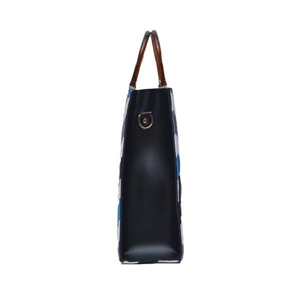 MR Fashion Zigzag Tote Bag (Blue & Black)