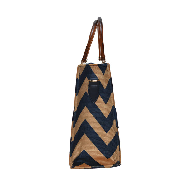 MR Fashion Zigzag Tote Bag (Mustard & Black)